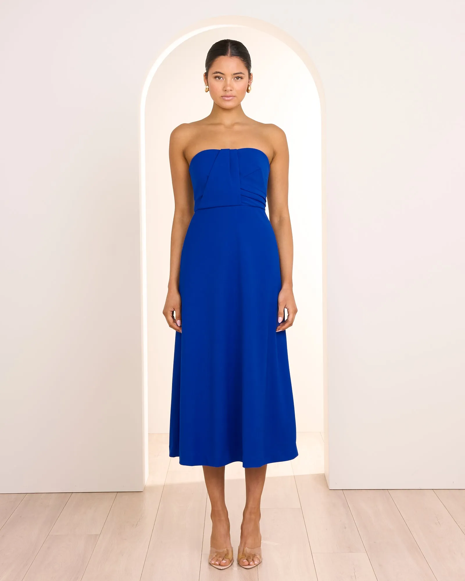 Lila Strapless Midi Dress sold by Pilgrim