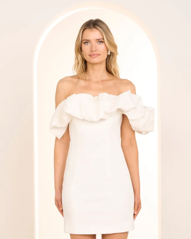 Elly Puff Shoulder Mini Dress sold by Pilgrim