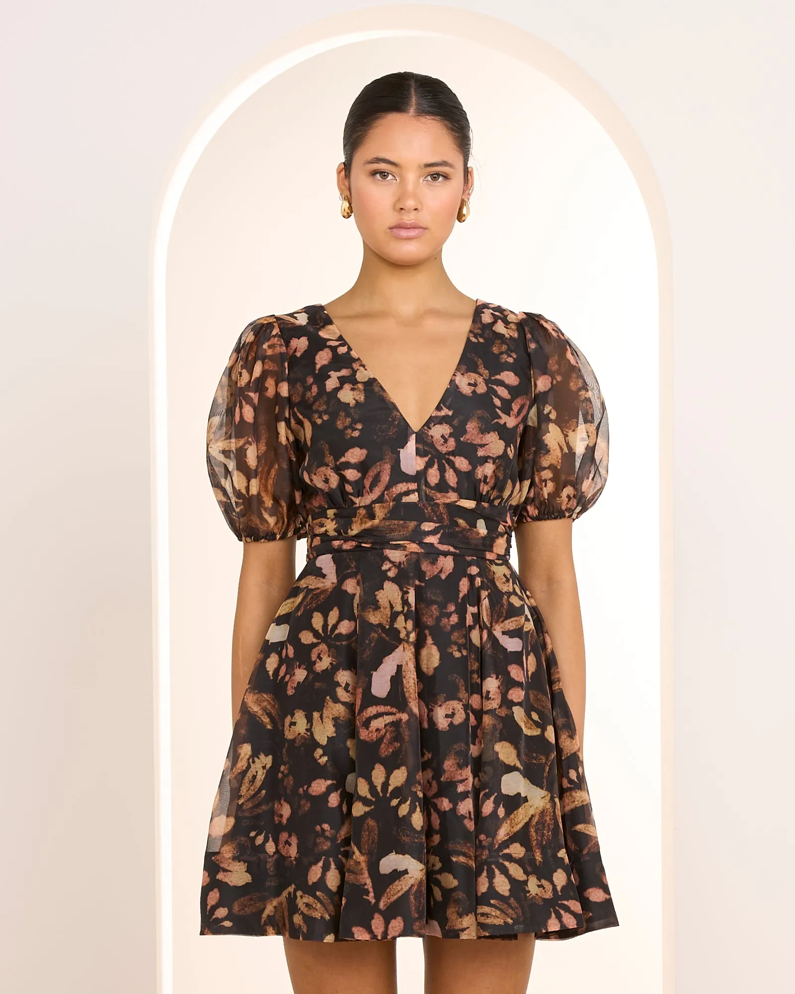 Vida Puff Sleeve Mini Dress sold by Pilgrim