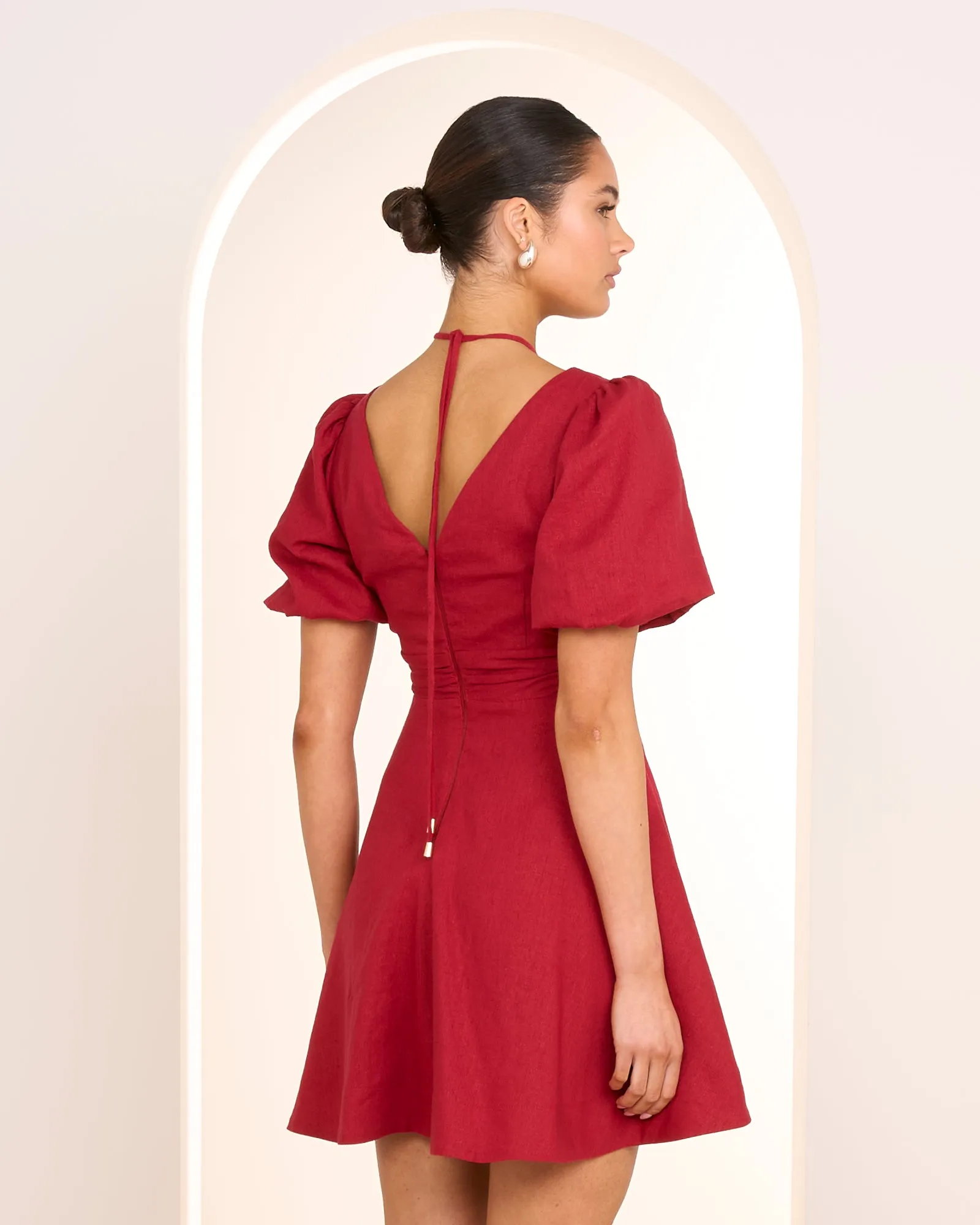 Olive V-neck Mini Dress sold by Pilgrim product image thumbnail 5