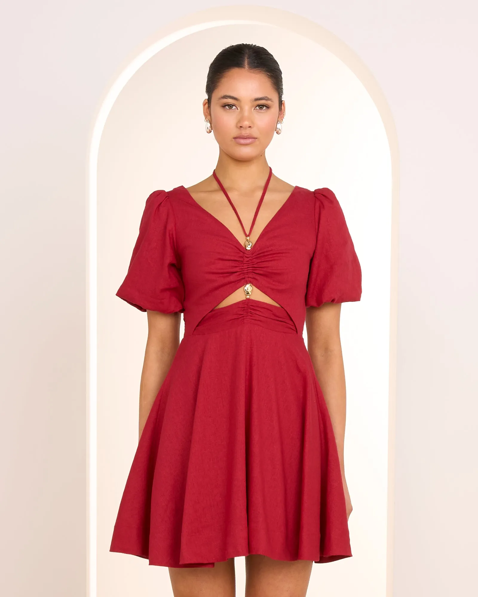 Olive V-neck Mini Dress sold by Pilgrim