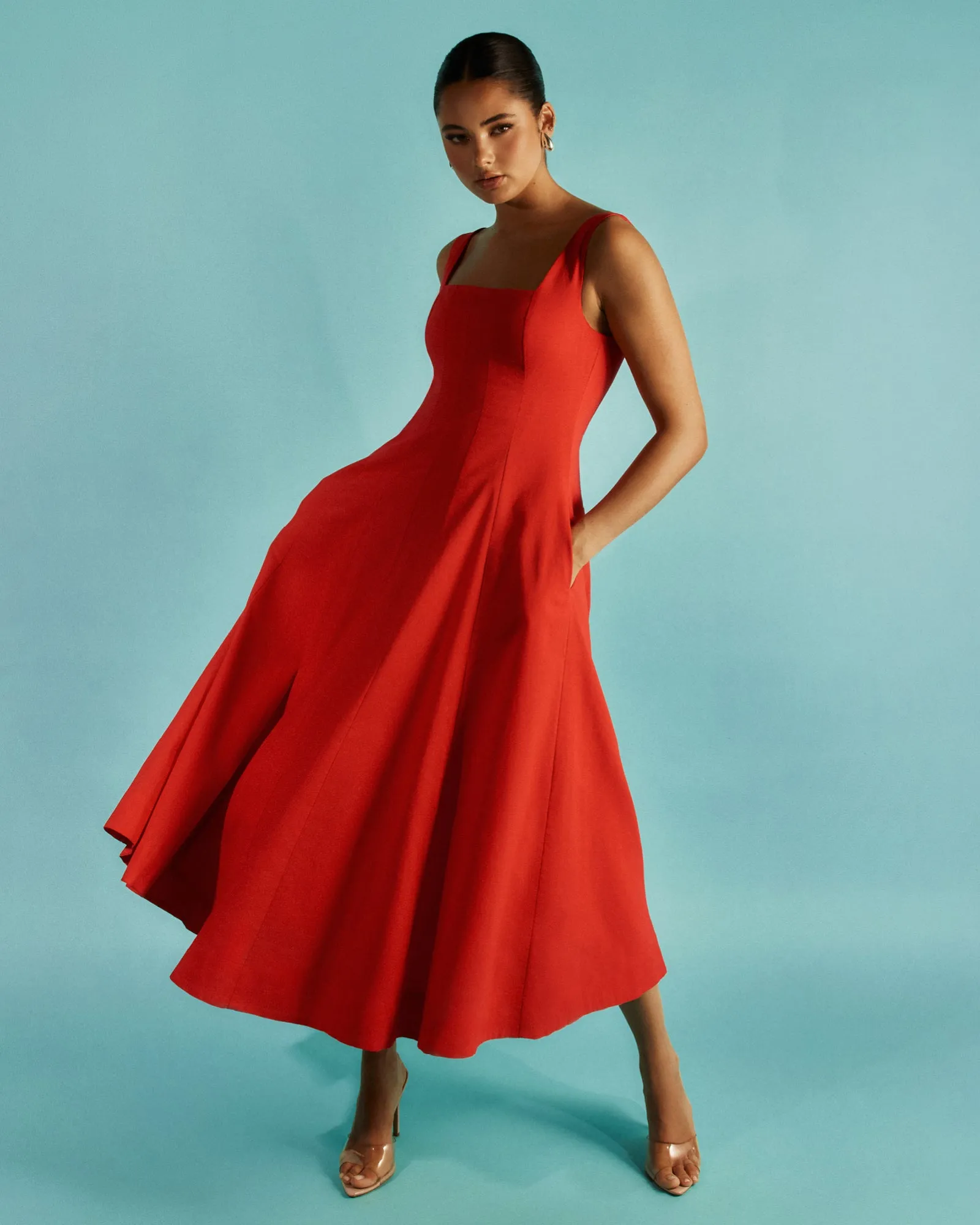 Raphera Square Neck Midi Dress sold by Pilgrim product image thumbnail 2