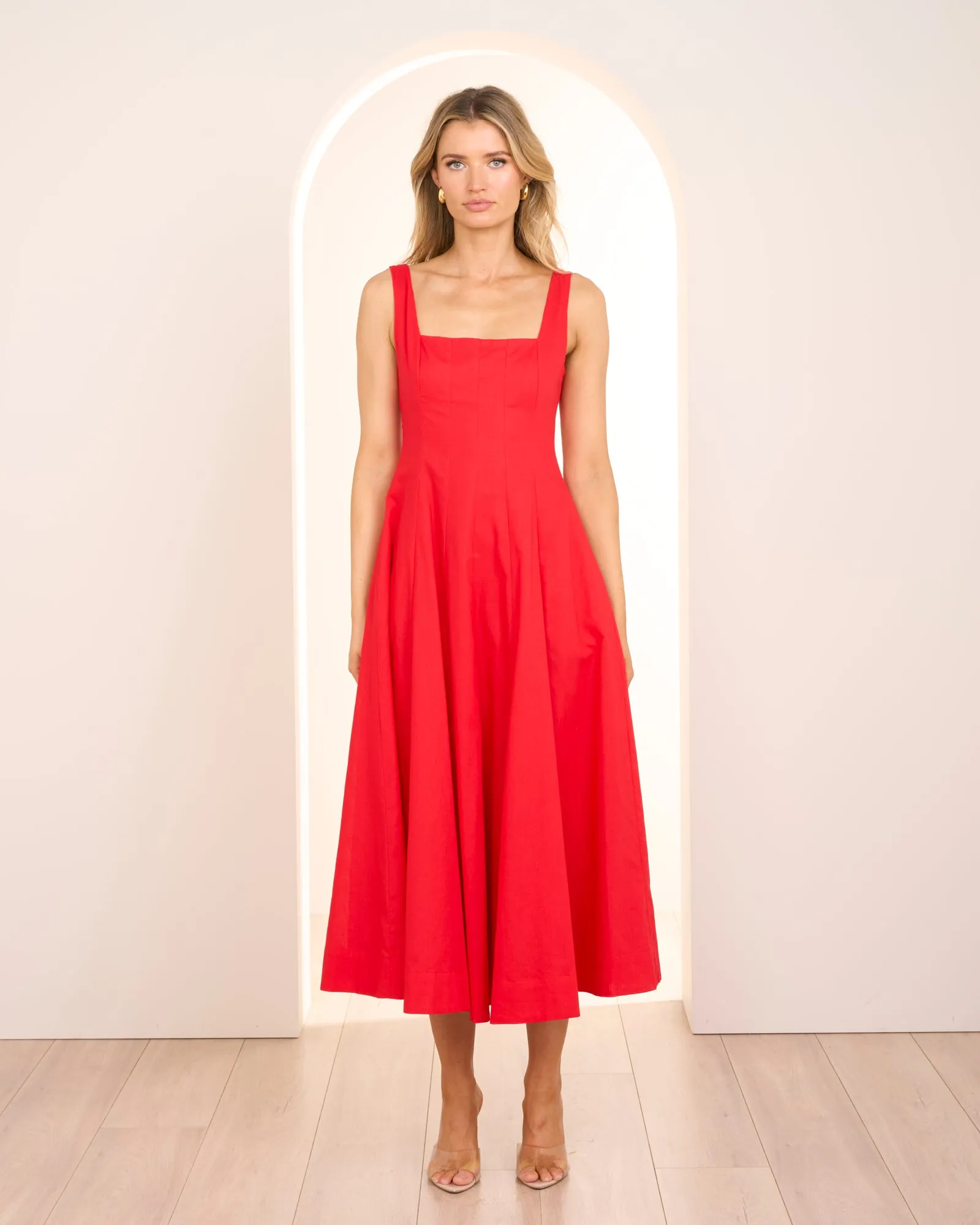 Raphera Square Neck Midi Dress sold by Pilgrim