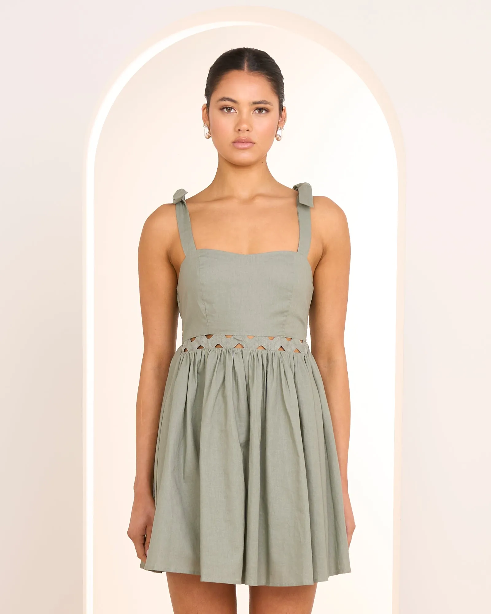 Mira Tie Shoulder Mini Dress sold by Pilgrim