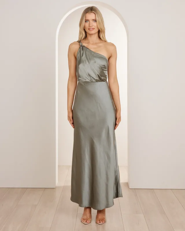 Ada One Shoulder Satin Dress sold by Pilgrim