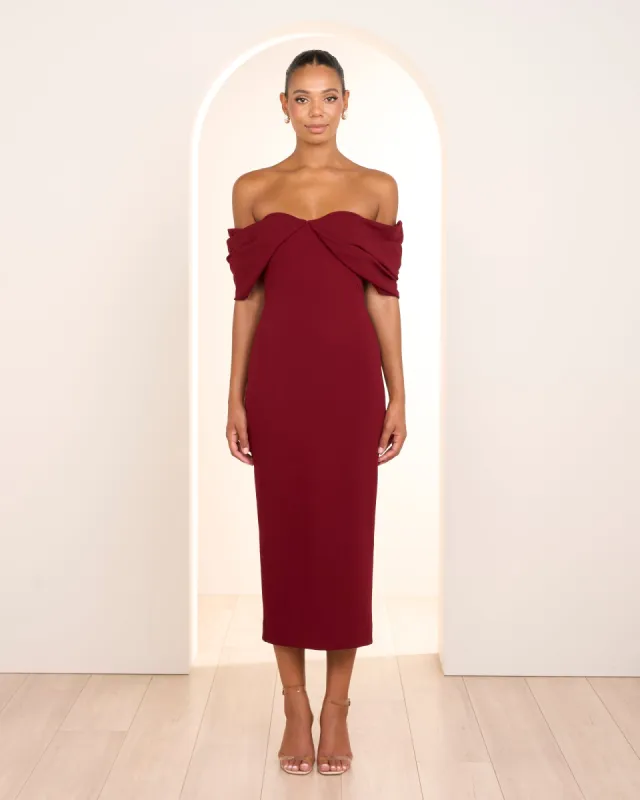 Odi Off Shoulder Midi Dress sold by Pilgrim