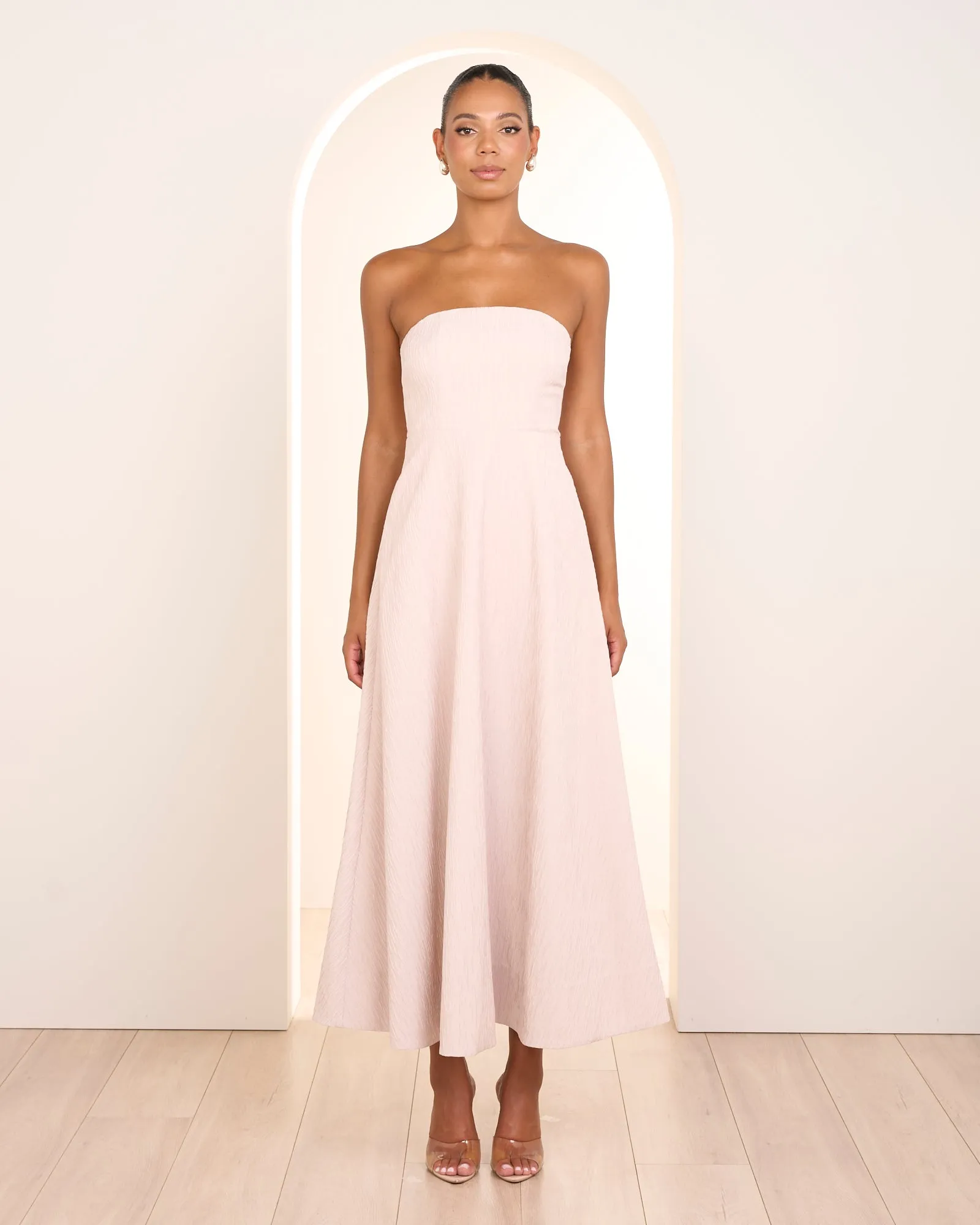 Gloria Strapless Maxi Dress sold by Pilgrim