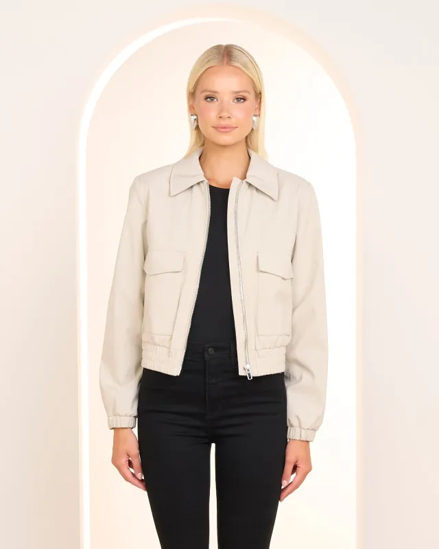 Nora Cropped Bomber Jacket sold by Pilgrim