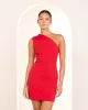 Aude One Shoulder Ruched Dress sold by Pilgrim