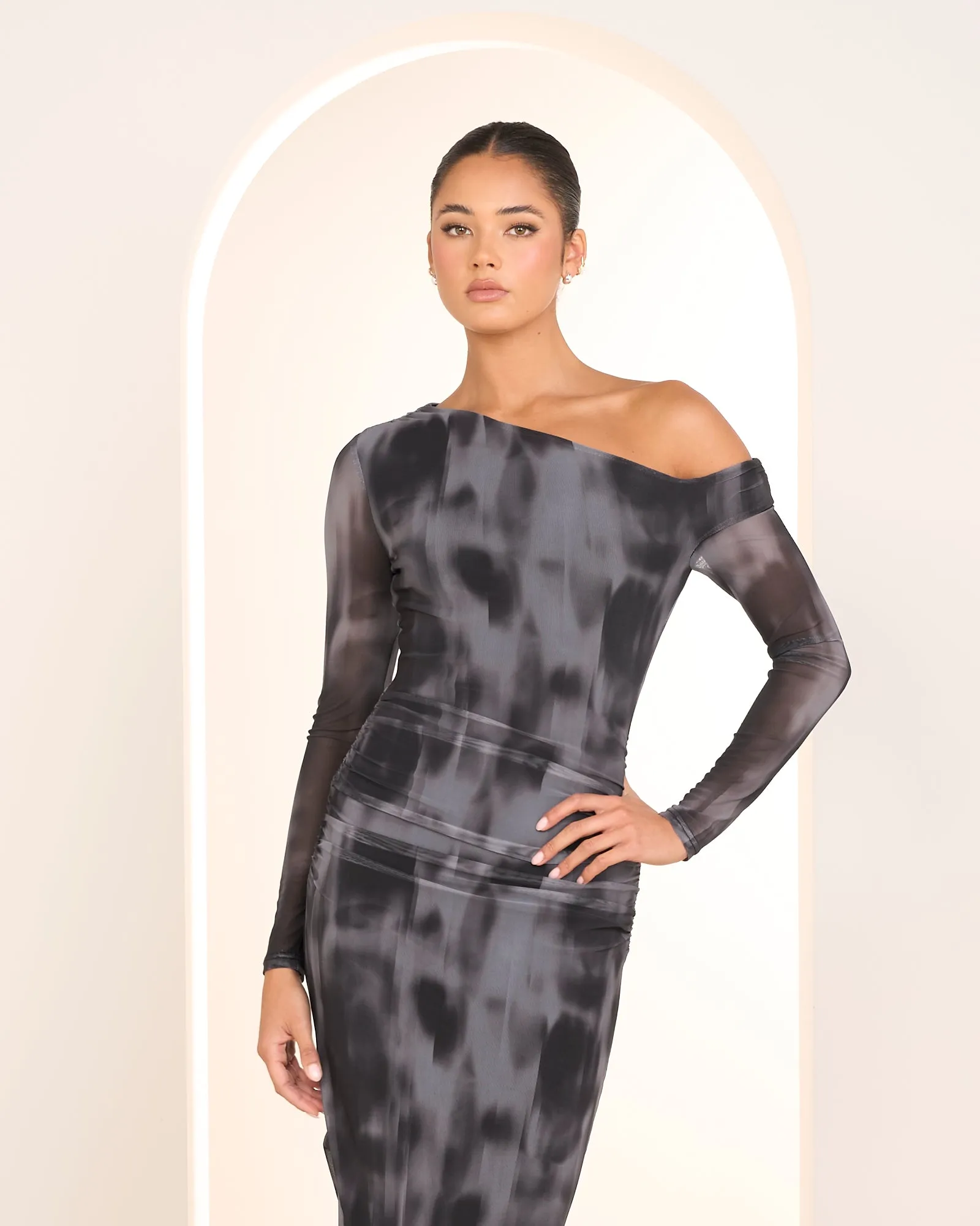 Qadira Asymmetric Neck Dress sold by Pilgrim product image thumbnail 5