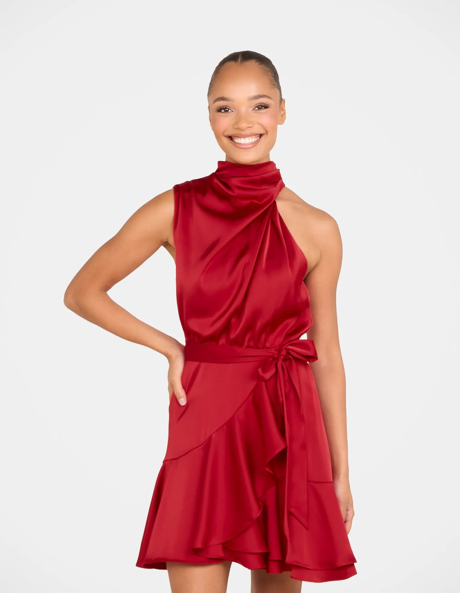 Bebe Cowl Neck Mini Dress sold by Pilgrim