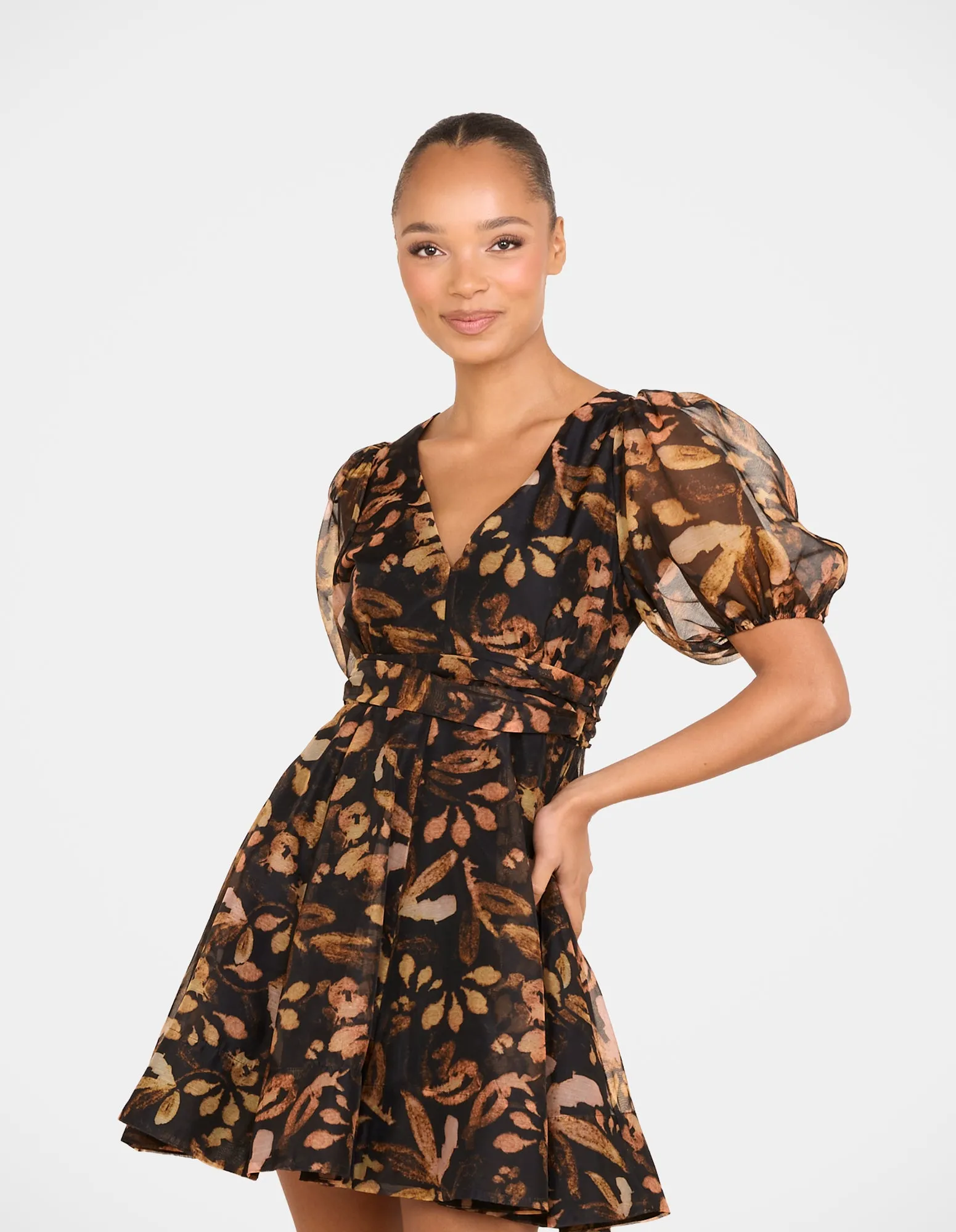 Paloma Puff Sleeve Mini Dress sold by Pilgrim