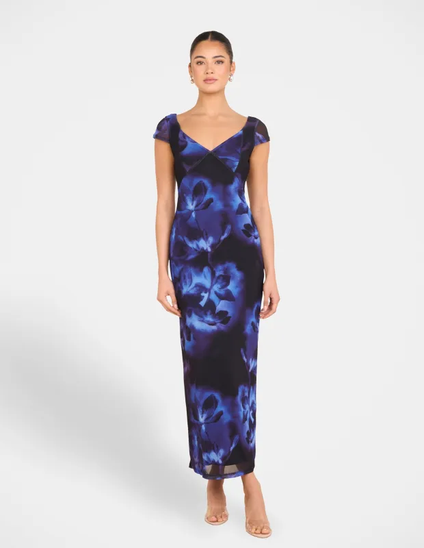 Xavier Cap Sleeve Maxi Dress sold by Pilgrim