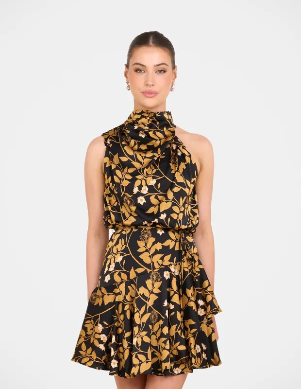 Raleigh Frill Hem Mini Dress sold by Pilgrim