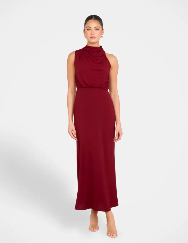 Billie High Neck Cowl Dress sold by Pilgrim