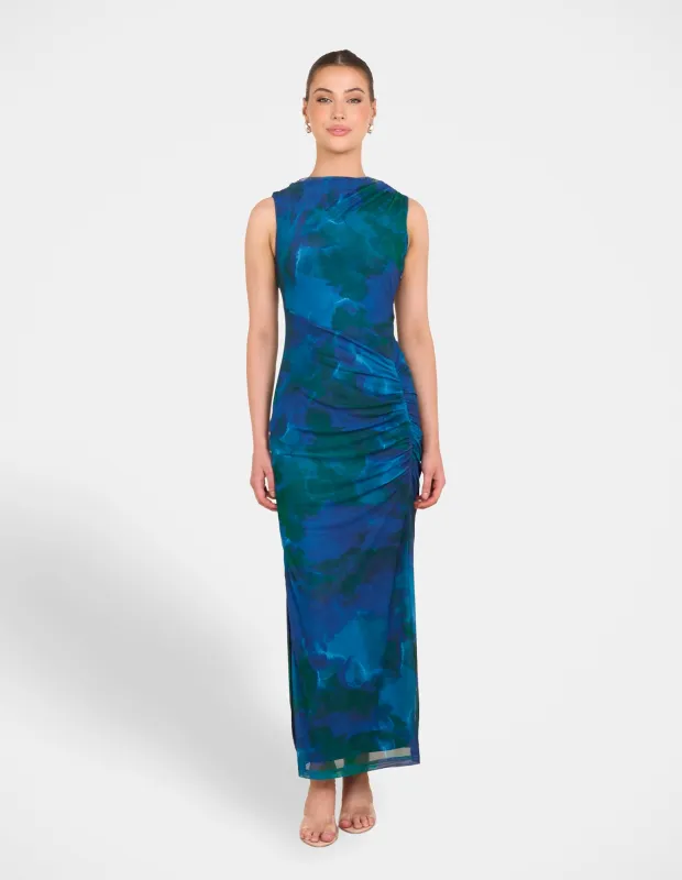 Pegeen Sleeveless Ruched Dress sold by Pilgrim