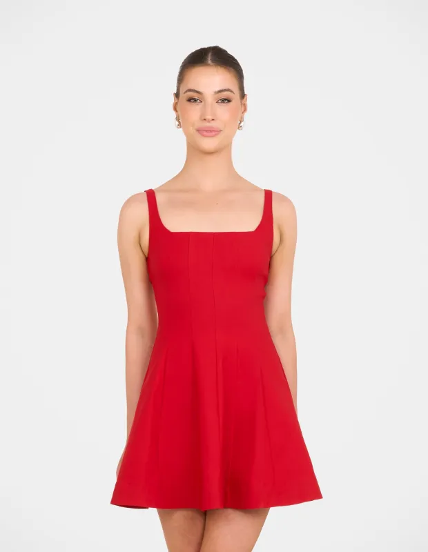 Simone Square Neck Mini Dress sold by Pilgrim