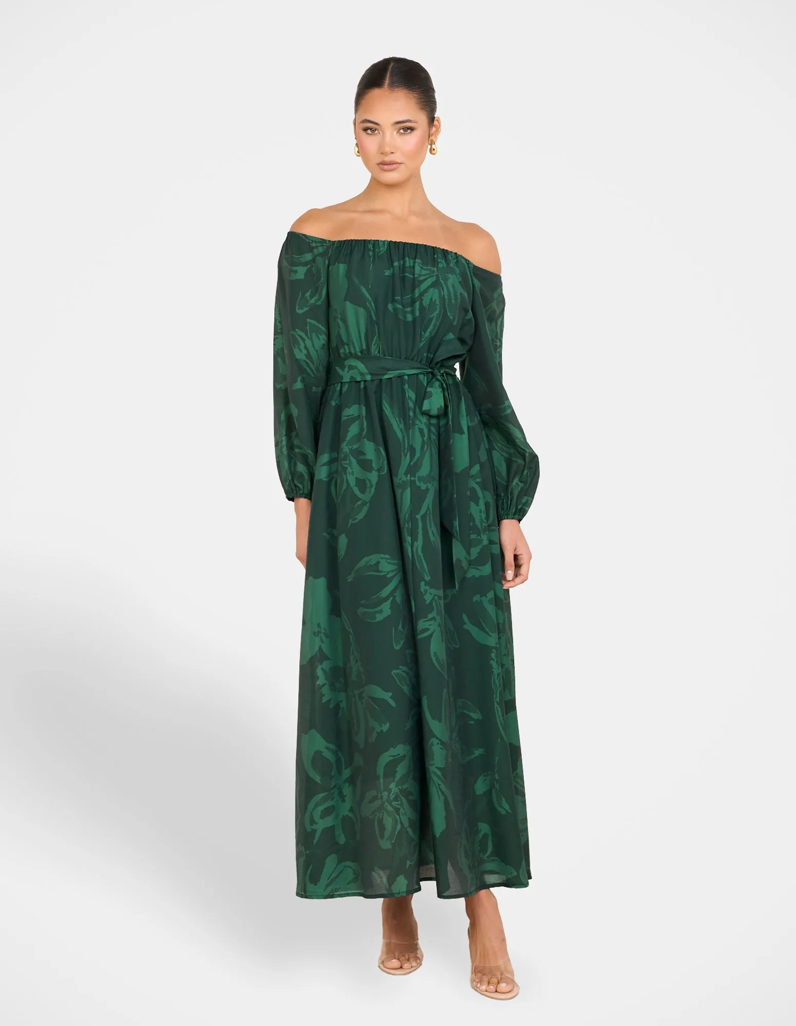 Tamra Off Shoulder Maxi Dress sold by Pilgrim