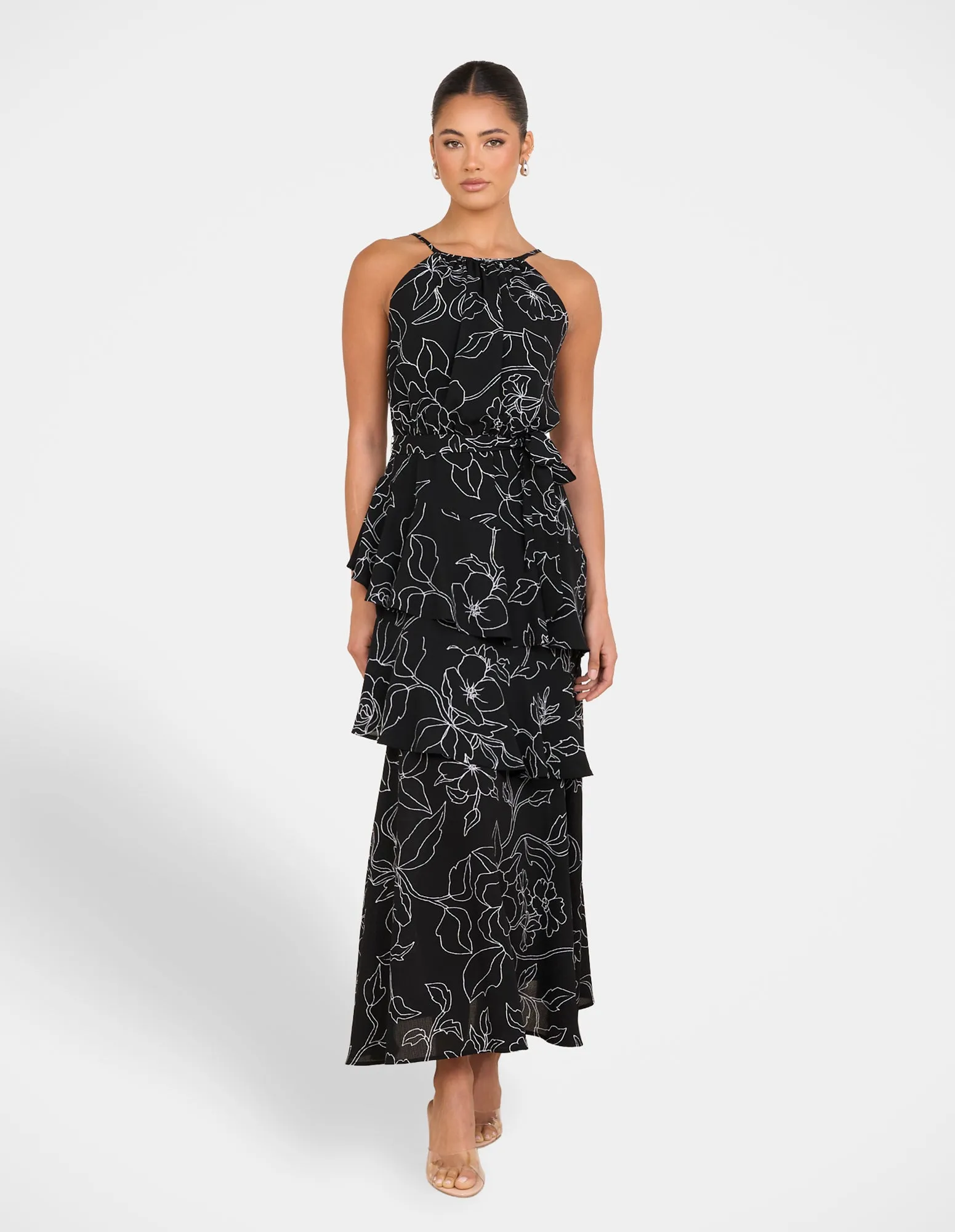 Yva Tiered Midi Dress sold by Pilgrim