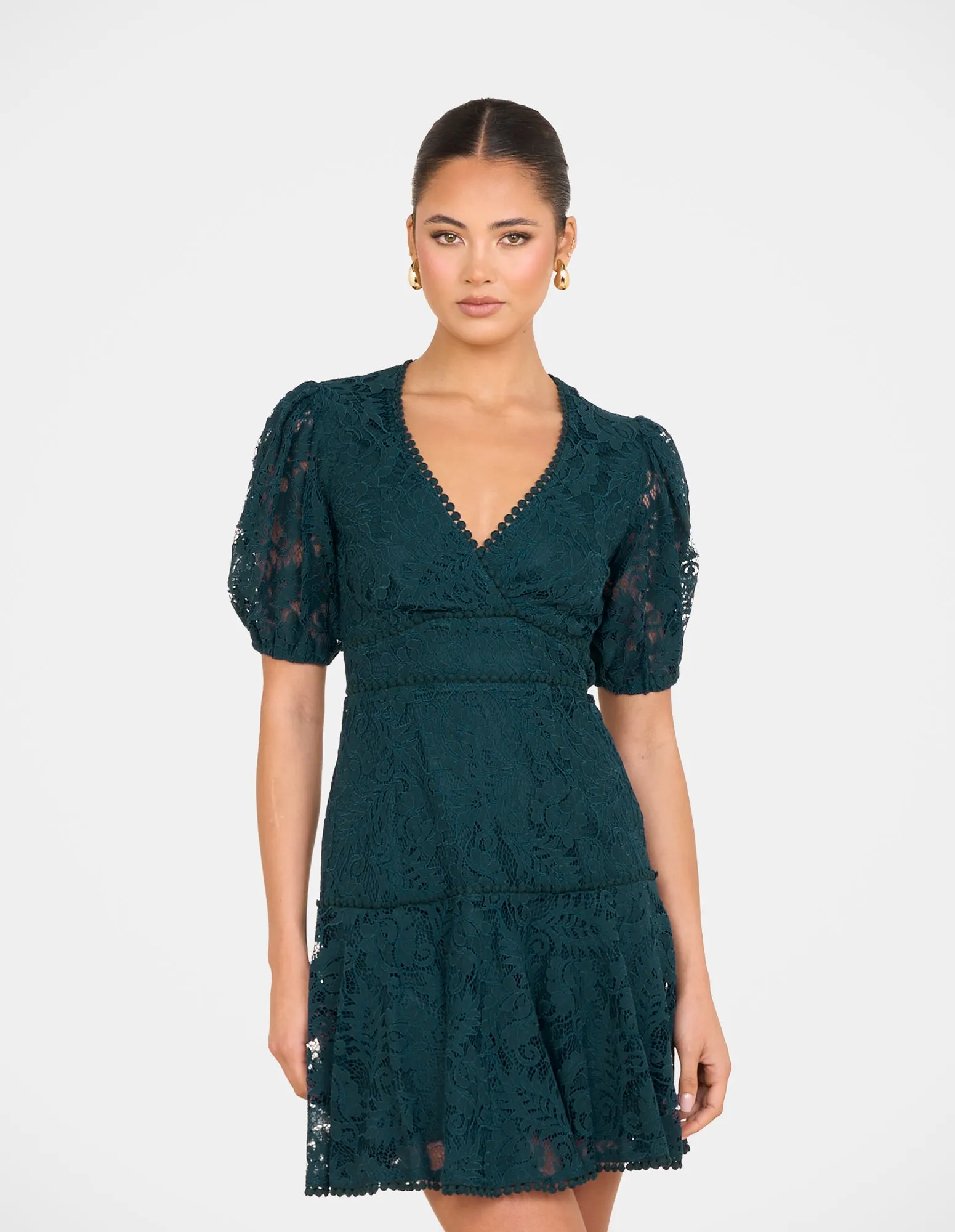 Ellaria Puff Sleeve Mini Dress sold by Pilgrim