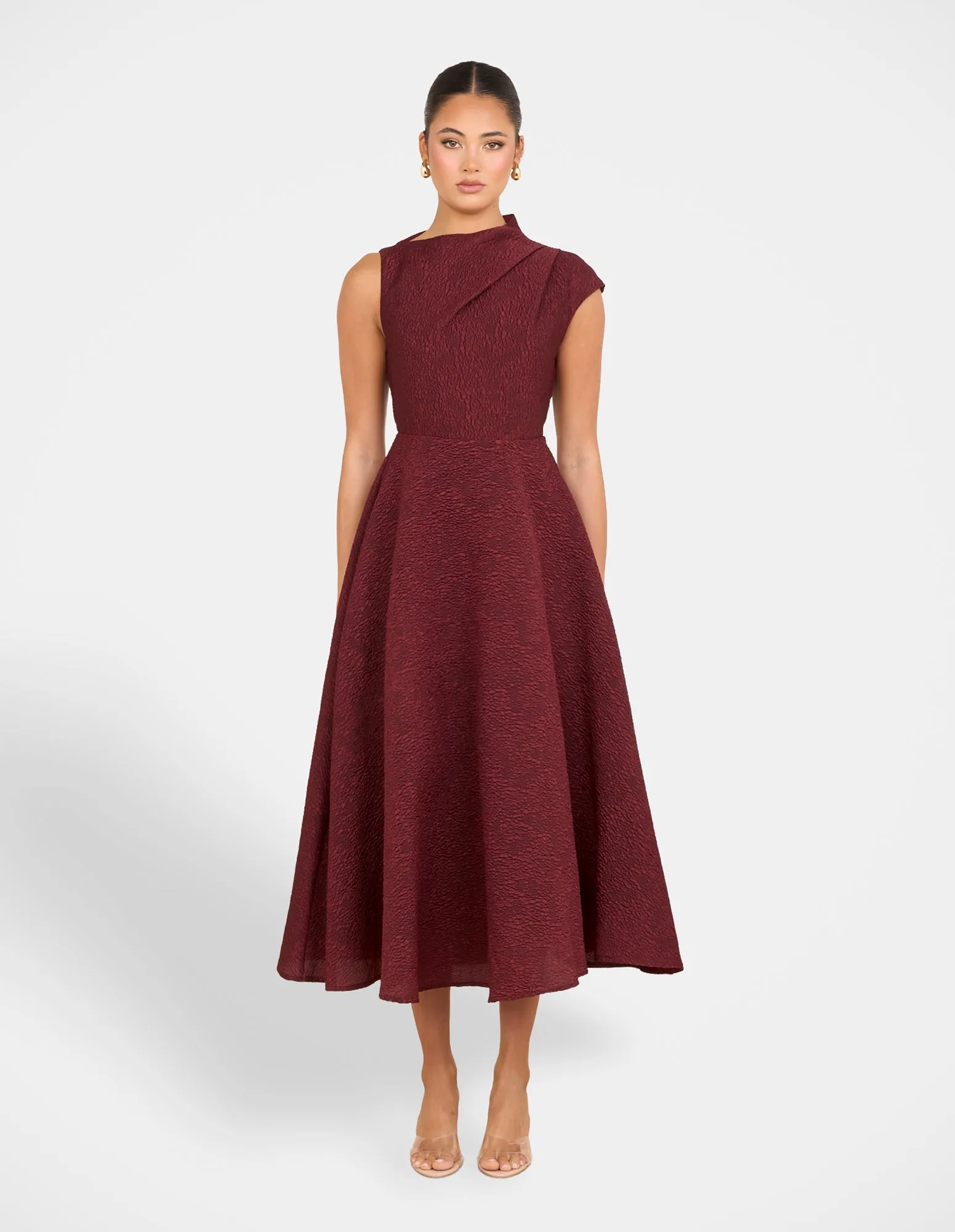 Monarch High Neck Midi Dress sold by Pilgrim