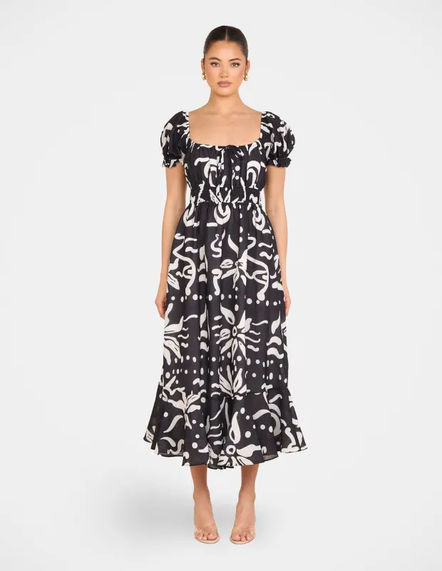 Yana Puff Sleeve Midi Dress sold by Pilgrim