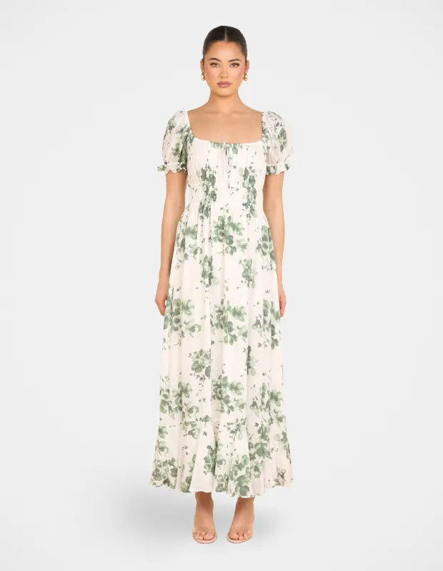 Xandie Puff Sleeve Maxi Dress sold by Pilgrim