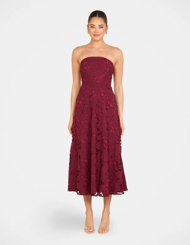 Nellie Strapless Midi Dress sold by Pilgrim