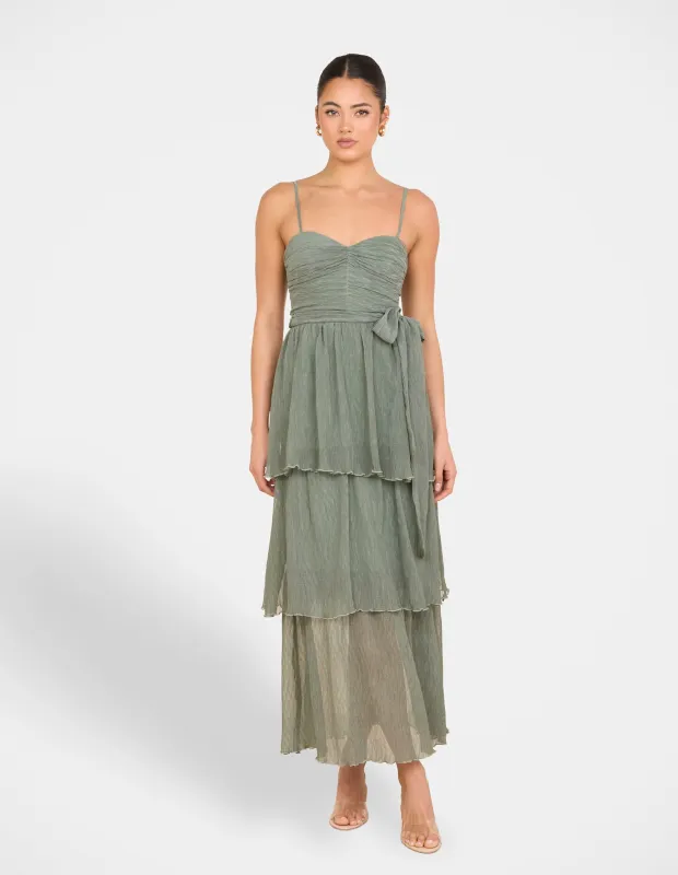 Regina Ruched Maxi Dress sold by Pilgrim