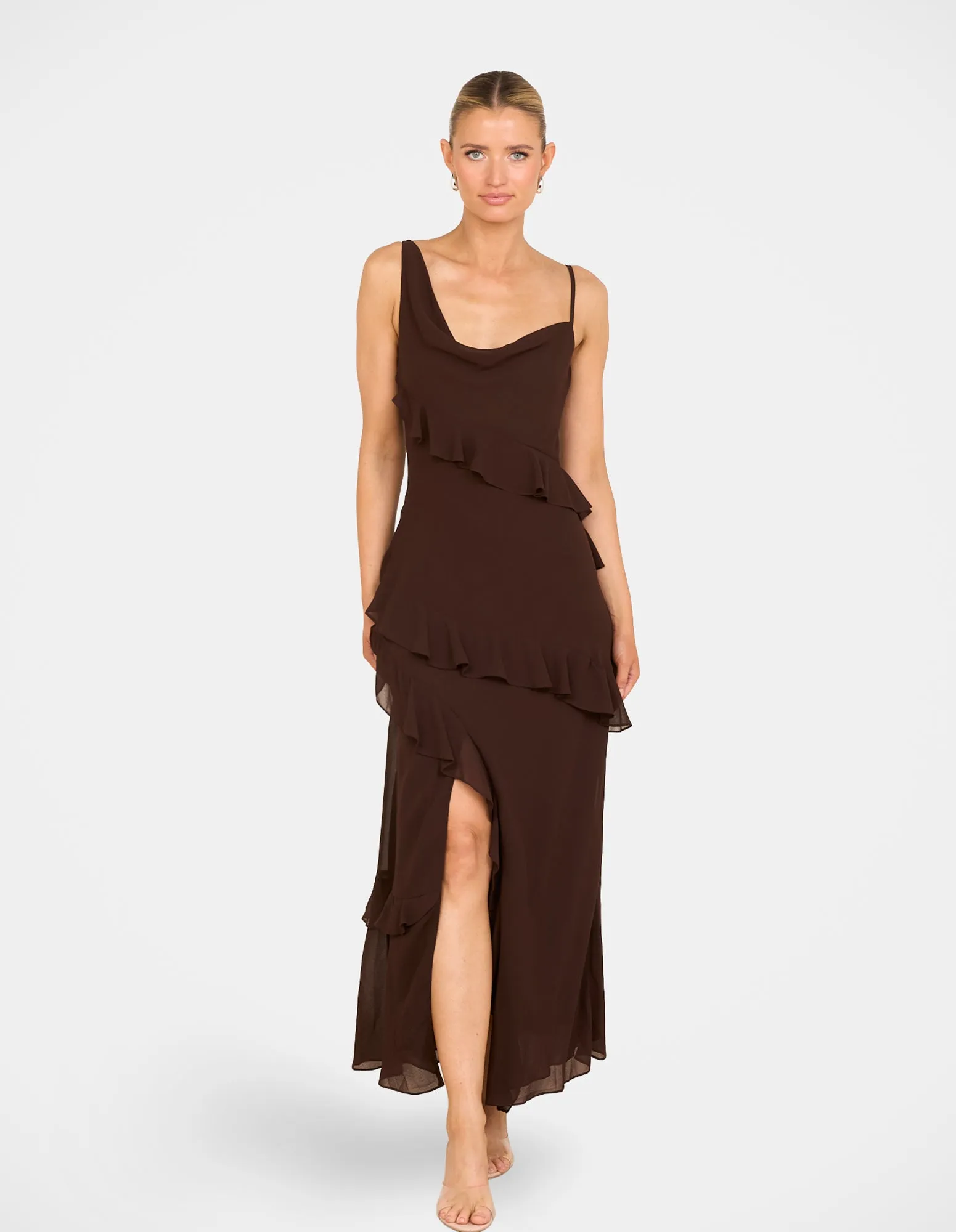 Wendy Tier Frill Maxi Dress sold by Pilgrim