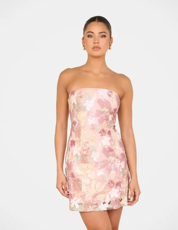 Izzie Strapless Mini Dress sold by Pilgrim