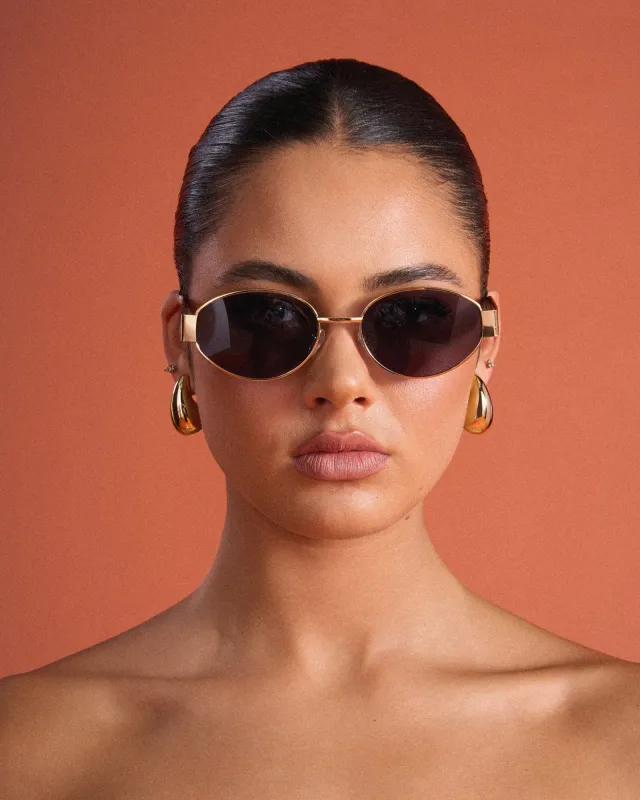 Simona Gold Frame Sunglasses made by Pilgrim