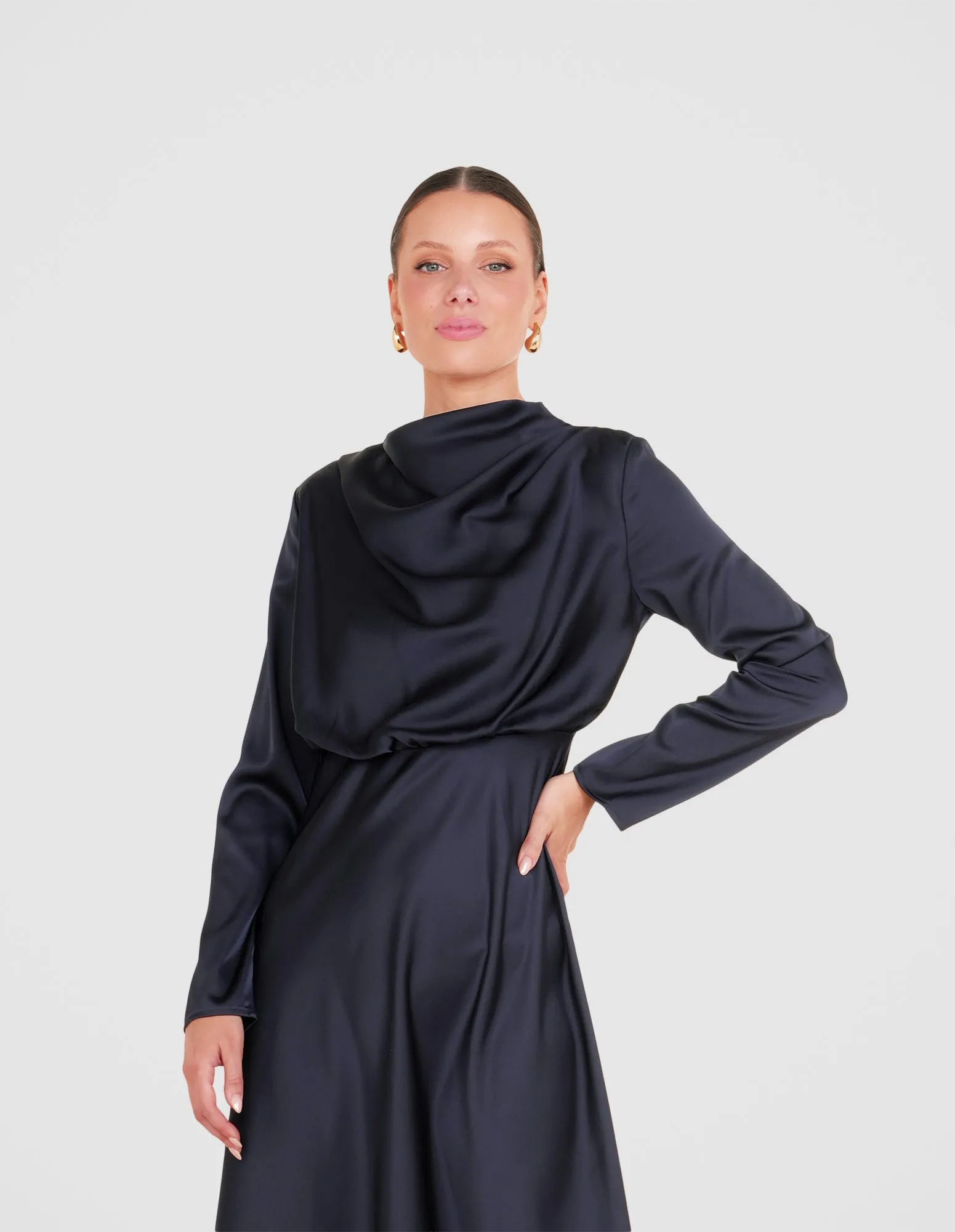 Dina Long Sleeve Satin Dress sold by Pilgrim product image thumbnail 4