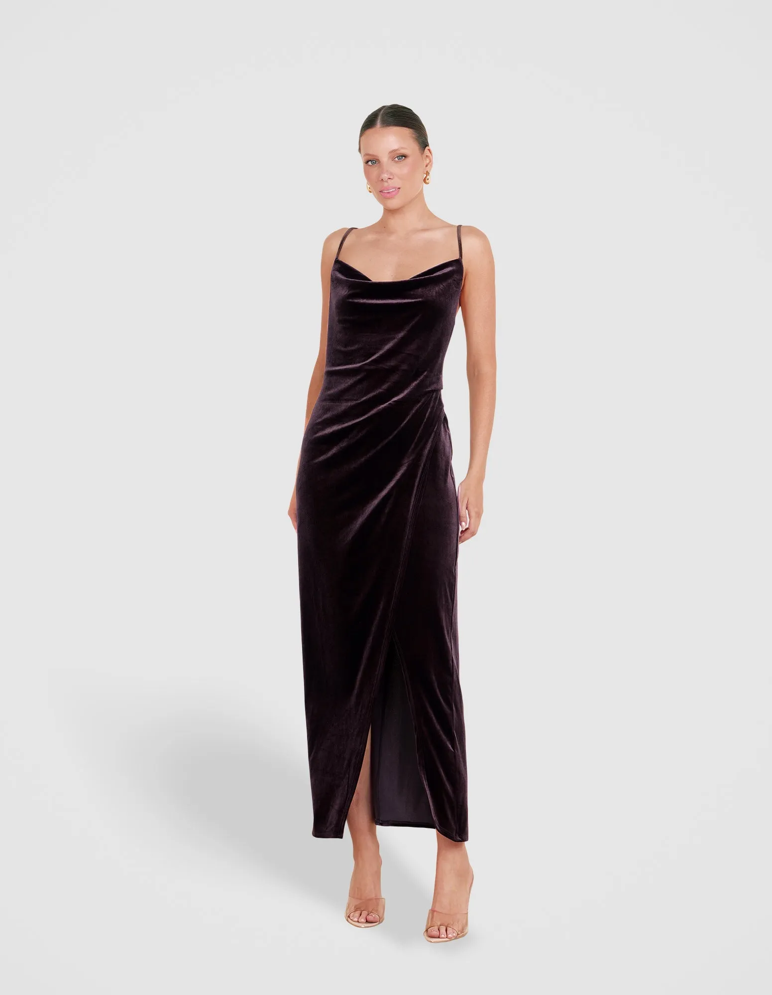 Lauren Cowl Velvet Maxi Dress sold by Pilgrim product image thumbnail 2