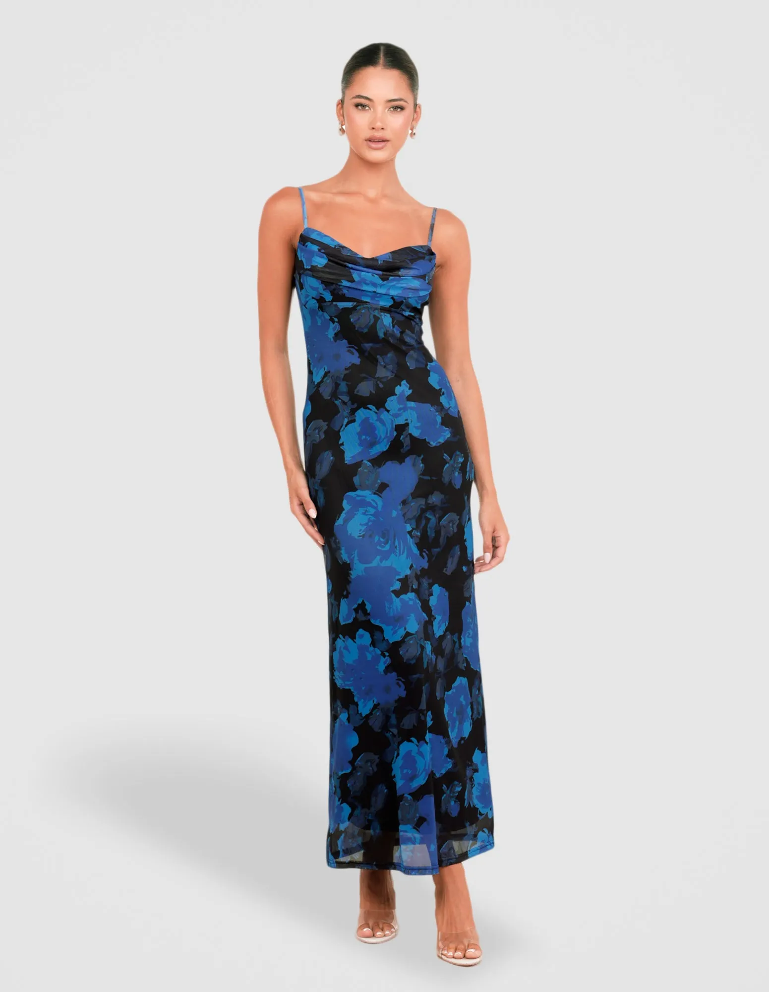 Kendra Cowl Neck Mesh Dress sold by Pilgrim