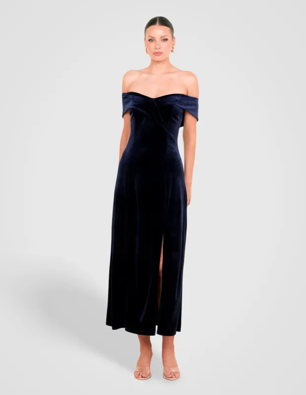 Bri Off Shoulder Velvet Gown sold by Pilgrim