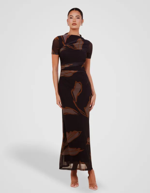 Lenny Printed Mesh Dress made by Pilgrim