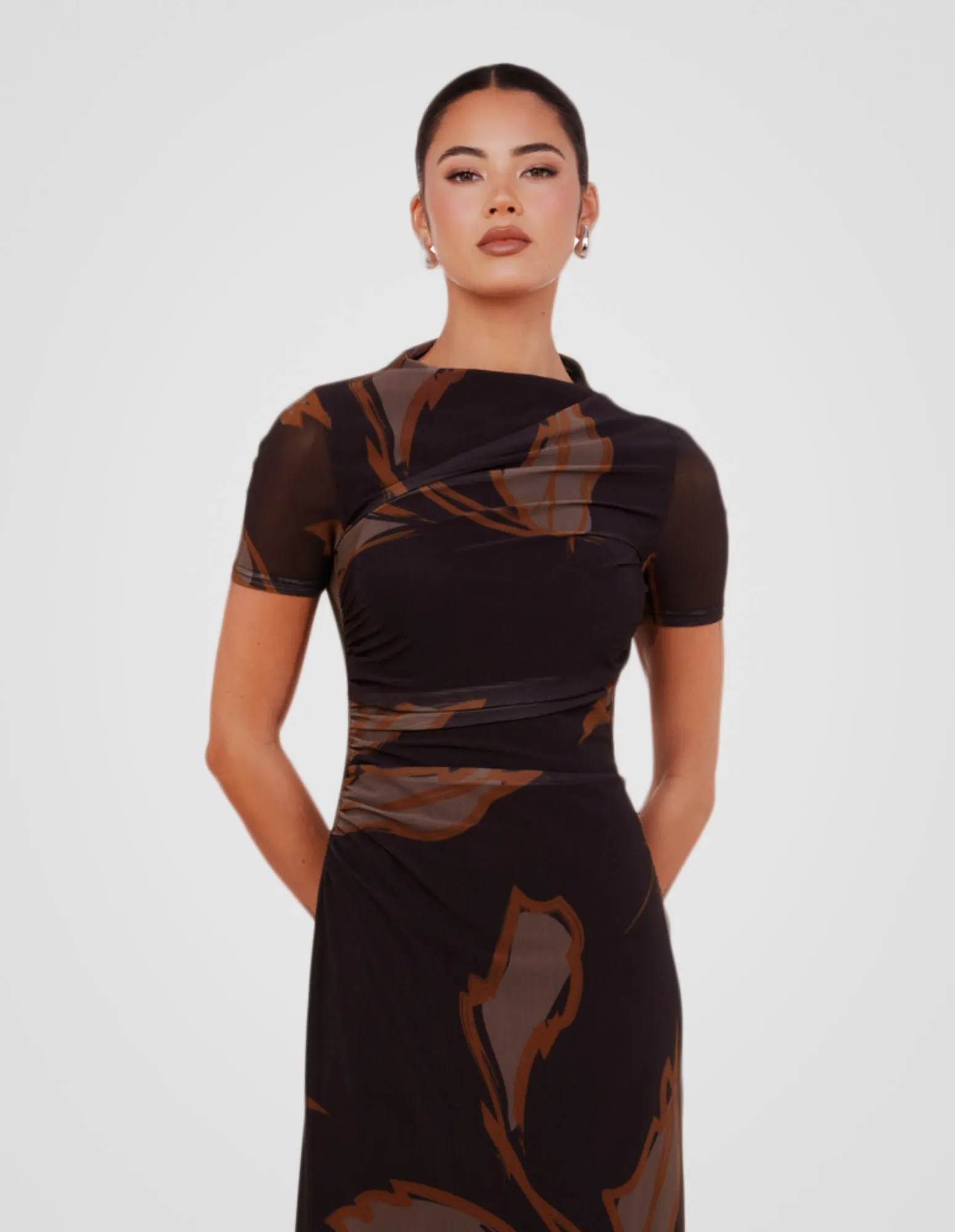 Lenny Printed Mesh Dress sold by Pilgrim product image thumbnail 4