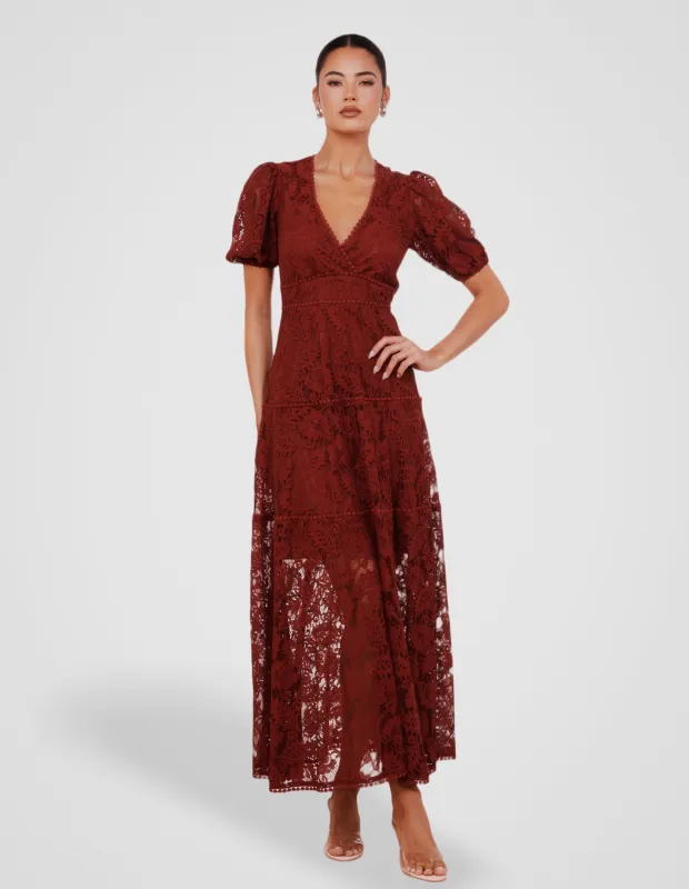 Everett Puff Sleeve Maxi sold by Pilgrim