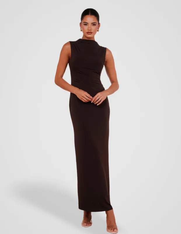 Zaylee High Collar Maxi Dress made by Pilgrim