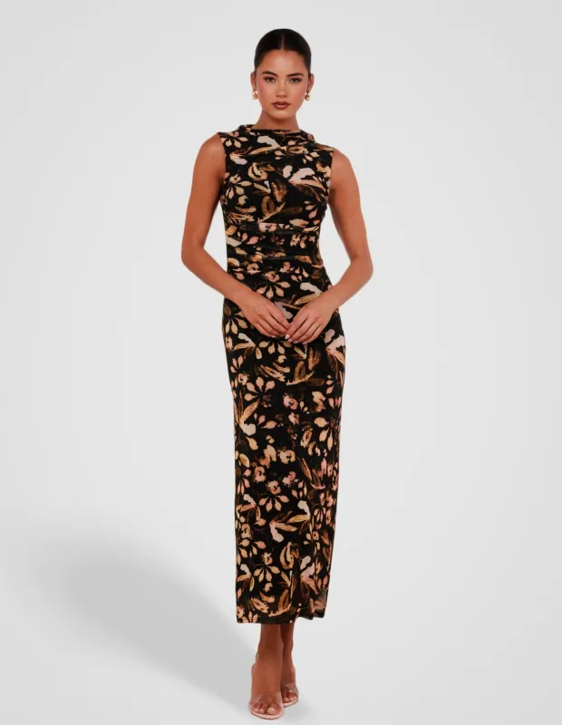 Hayman Gathered Maxi Dress made by Pilgrim