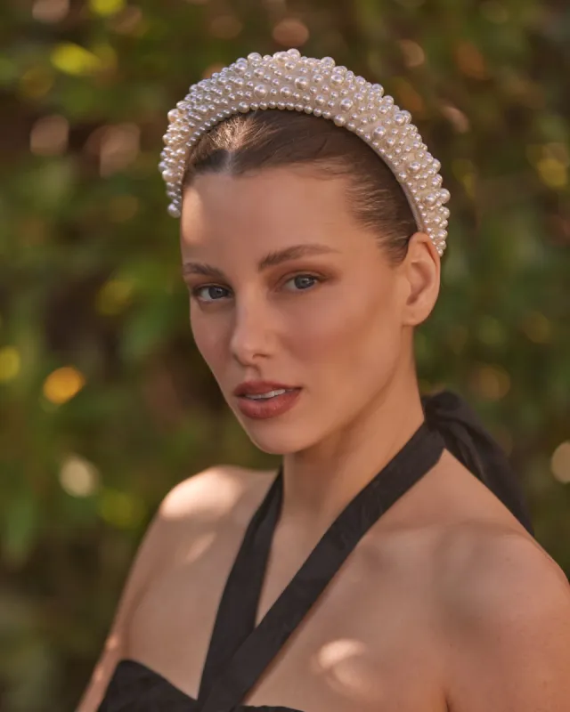 Andie Padded Pearl Headband sold by Pilgrim