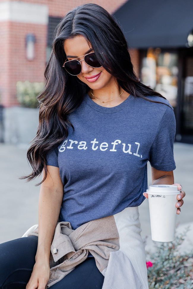 Grateful Graphic Tee Navy sold by Pink Lily product image thumbnail 4