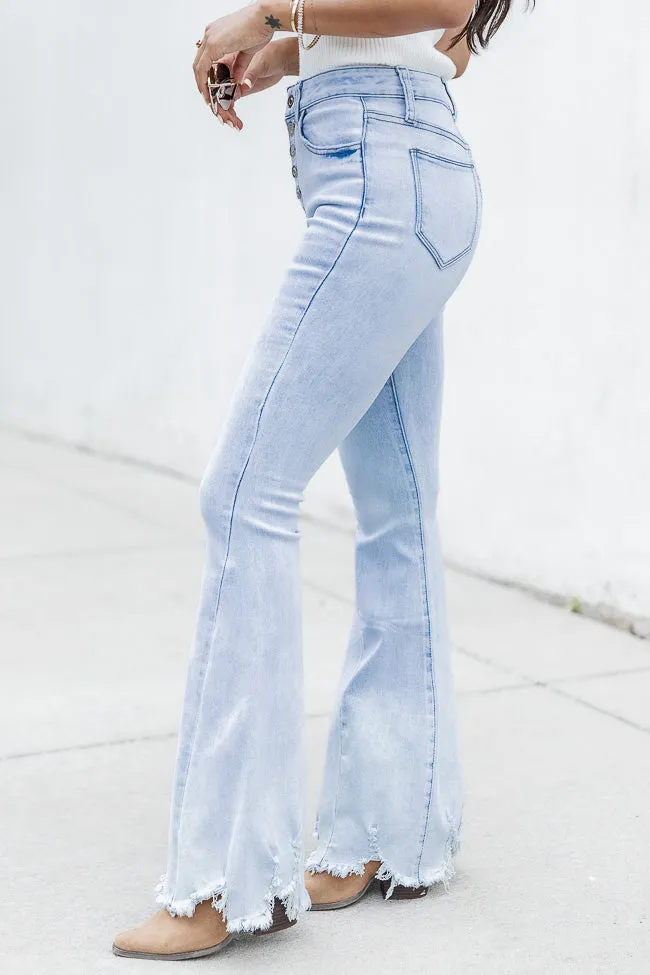 Tanya Light Wash Button Fly Flared Jeans FINAL SALE sold by Pink Lily product image thumbnail 2