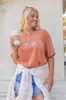 Pumpkin Faces Rust Comfort Color Graphic Tee sold by Pink Lily