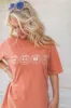 Pumpkin Faces Rust Comfort Color Graphic Tee sold by Pink Lily