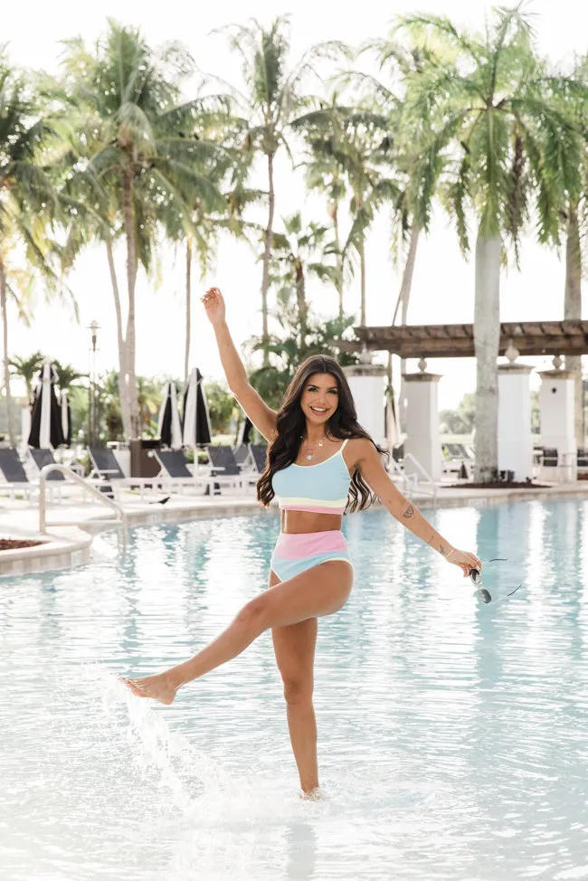 Do Not Disturb Blue Color Block Bikini Top FINAL SALE sold by Pink Lily product image thumbnail 4