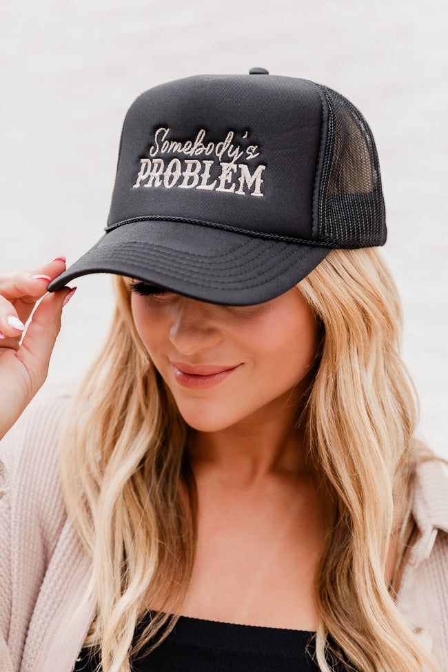 Somebody's Problem Black Trucker Hat sold by Pink Lily product image thumbnail 3