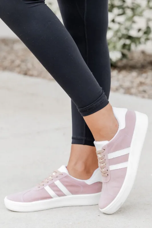 Lauren Mauve Stripe Sneaker FINAL SALE made by Pink Lily
