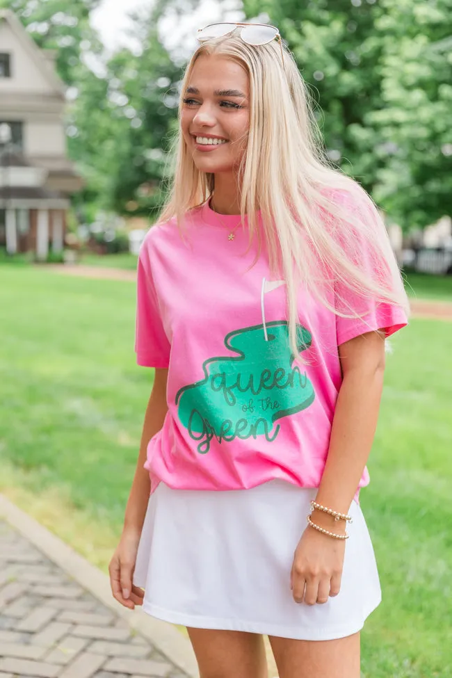 Queen of the Green Hot Pink Graphic Tee sold by Pink Lily